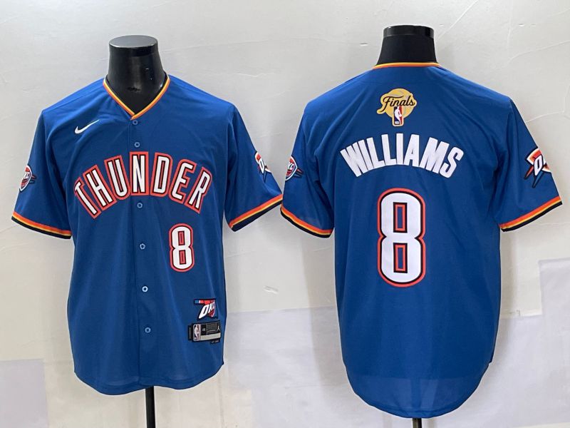 Men 2025 Oklahoma City Thunder #8 Williams Blue Nike Joint Name NBA Jersey style 42->->NBA Jersey